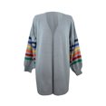 thumbnail image 1 of Automne Hiver Cardigan Ample à Rayures pour Femmes Grande Taille, 1 of 6
