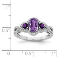 thumbnail image 3 of Primal Silver Sterling Silver Rhodium-plated Amethyst and Diamond Ring, 3 of 5