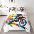 thumbnail image 2 of Erosebridal Ensembles de Literie Moto Hippie Taille Simple, Ensemble de Lit Moto Morocross, Réversible 7 Pcs, 2 of 5