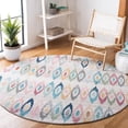 thumbnail image 2 of SAFAVIEH Phoenix Milford Geometric Area Rug, Ivory/Blue, 6'7" x 6'7" Round, 2 of 8