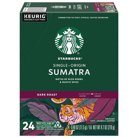 Starbucks Sumatra Coffee K-Cup Pods Dark Roast 24/Box (736089) 2739895