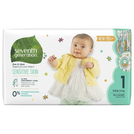 Seventh Generation Free & Clear Diapers, Size 1, 40 count