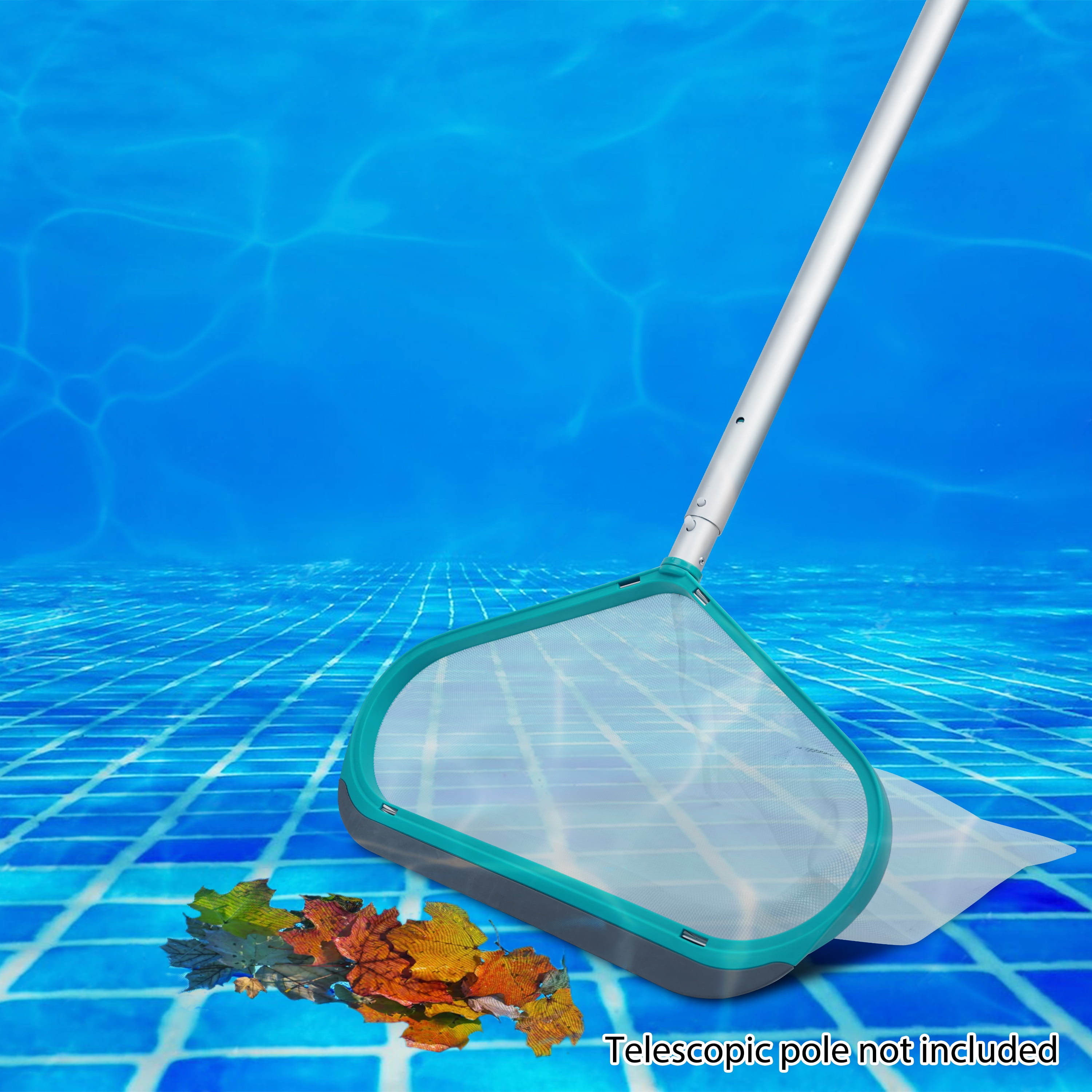 Mainstays Pool Leaf Rake with Aluminum Handle & Tab