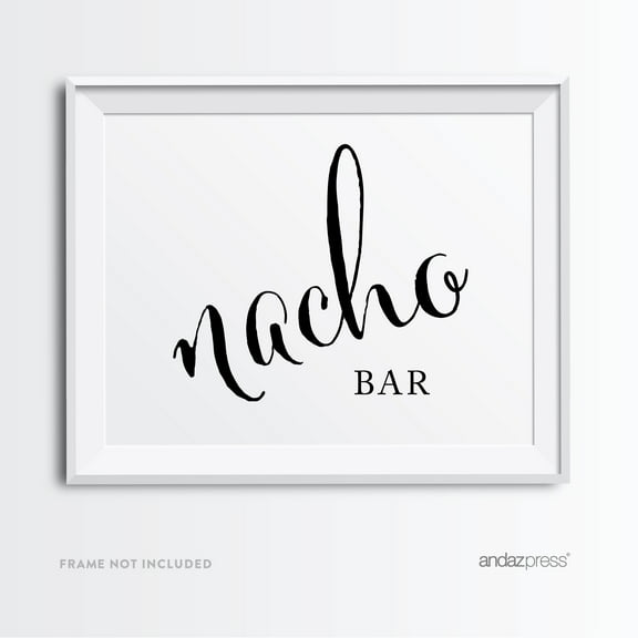 Nacho Bar Formal Black & White Wedding Party Signs