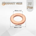 thumbnail image 2 of 75 Pack M5 Flat Washer Copper Washer Sealing Rings, 5mm ID 9mm OD 1mm Thick, 2 of 6