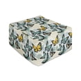 thumbnail image 1 of Butterfly Rectangle Pouf, Romantic Design Illustration with Bicolor Insects on Floral Silhouettes, Foot Stool for Living Room Office Ottoman with Cover, 25", Eggshell Multicolor, by Ambesonne, 1 of 4