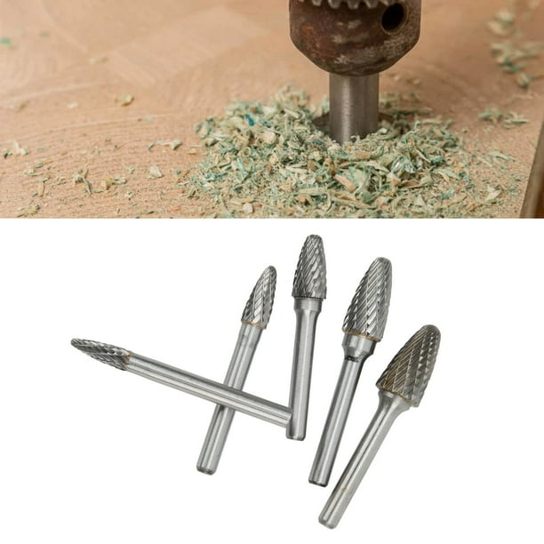Die Grinder Head Double Cut High Toughness 6mm Diameter Shank Burr File Wear Resistant Heat Tolerant 5 Pieces Carbide For Aircraft Vehicle