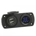 thumbnail image 1 of Cigar Lighter Voltage Meter, 12V Power Outlet PC Temperature Voltmeter Charger  For Cigar Lighter Plug For Lockable Marine Pug Red,Blue, 1 of 8
