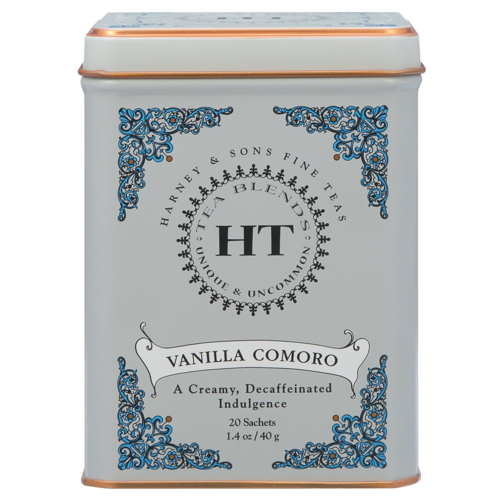 Harney & Sons, Vanilla Comoro, Decaffeinated Black Tea with Vanilla, 20