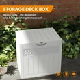 thumbnail image 4 of ZYJOYY 33 Gallon Resin Deck Box, Weatherproof Outdoor Storage Box for Patio, Garden, Pool, and Yard, Lockable Waterproof Bin for Tools, Cushions, and Accessories, White, 4 of 8