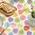 thumbnail image 5 of Valentine''s Day Tablecloth 60×84 Inch, Candy Colored Love Hearts with Words Washable Table Cover for Party Picnic Dinner Decor, 5 of 6
