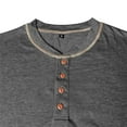 thumbnail image 7 of KHONTS Men's Henley Shirts Long Sleeve Casual T Shirts Basic Classic Vintage Cotton Tee Shirts Button Shirts Dark Gray M, 7 of 7
