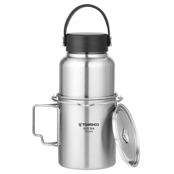 Kettle set,Coffee Pot Outdoor Bottle With 750ml Stainless Steel Water Proof Bottle With Water Cup Coffee Cup Coffee Pot 1050ml Stainless Steel Leak Proof Bottle 750ml Water Cup Water Bottle