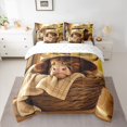 thumbnail image 2 of jejeloiu Cute Highland Cattle 7-Piece Bedding Comforter Set,Country Farmhouse Lodge King Bedding Sets,Brown Cow Bed Sheets For Kids,Microfiber Bedroom Decor Reversible, 2 of 8