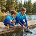 thumbnail image 2 of Lanbubble Boys Rash Guard Shirts Long Sleeve Quick Dry Beach Swim Hooded with Thumb Hole 7-14Years, 2 of 8