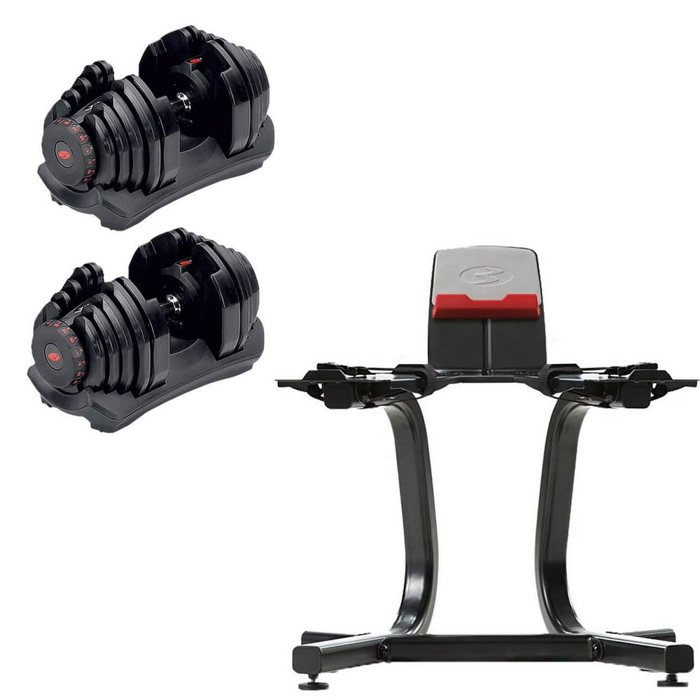 Bowflex SelectTech 1090 Adjustable Dumbbell Weights (Pair) + Stand with