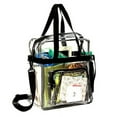 thumbnail image 3 of K-Cliffs 12" Clear PVC Messenger Bag Heavy Duty See Through Tote. Stadium Approved Handbag Transparent Pouch Hand Bags Top Handle & Adjustable Shoulder Strap Black, Unisex, 3 of 7
