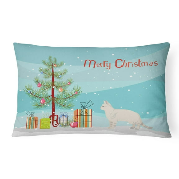 Carolines Treasures CK4555PW1216 Shorthair 2 Cat Merry Christmas Canvas Fabric Decorative Pillow, 12H x16W,