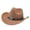 Brown, variant on New Vintage Western Cowboy Hat For Men's Gentleman Lady Jazz Cowgirl With Leather Wide Brim Cloche Church Sombrero Hombre Caps