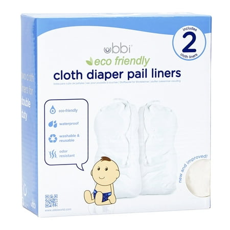 Ubbi Cloth Diaper Pail Liner, Two Count, White