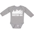 thumbnail image 3 of Inktastic Boston Massachusetts City Skyline with Grunge Boys or Girls Long Sleeve Baby Bodysuit, 3 of 5