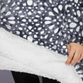 thumbnail image 3 of Oversized Wearable Blanket Hoodie,Blue and White Abstract Pattern Sherpa Blanket Hoodie with Super Pockets,Super Warm Fuzzy Pullover for Women & Men, 3 of 6