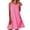 Pink, variant on Women's Striped Mini Dress Gingham Tunic Dress Round Neck Sleeveless Loose A Line Sundress with Pockets Lounge Vacation Outfit Yellow