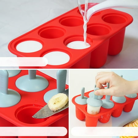 

Fall Kitchen Tools Mini Ice P.op Maker Set 8 Cavity Silicone Mo.lds For Kids Home Use Easy DIY P.opsicles Ice Crea.ms Jellies
