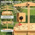thumbnail image 4 of Outsunny Bac à Sable en Bois avec Couvercle, Auvent Ajustable, Brun Pâle, 4 of 10