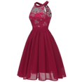 thumbnail image 2 of Vestido vintage de princesa con encaje floral y escote de cóctel para mujer, 2 of 4