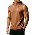 thumbnail image 3 of Evdexr Sleeveless Hooded Tank Tops for Men Workout Gym Training Hoodies Bodybuilding Muscle Cut Off T-Shirts Ginger L, 3 of 8
