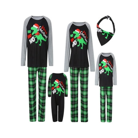

Christmas Family Pajamas Matching Sets Dinosaur printing Sleepwear for Baby Adults and Kids Holiday PJS Set