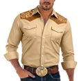 thumbnail image 2 of Western Cowboy Shirts for Men Long Sleeve Casual Collared Button Down Dress Shirt Mens Country Shirts, 2 of 6