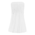 thumbnail image 5 of Women's Tube Top Sleeveless Bodycon Dress Solid Color Stretchy Jersey Summer Dress with High-Low Hem for Cocktail Events,White XL, 5 of 5