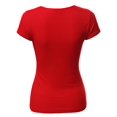 thumbnail image 3 of FashionOutfit Women's Short Sleeve Ribbed V-neck Plunge Top Various Colors, 3 of 4