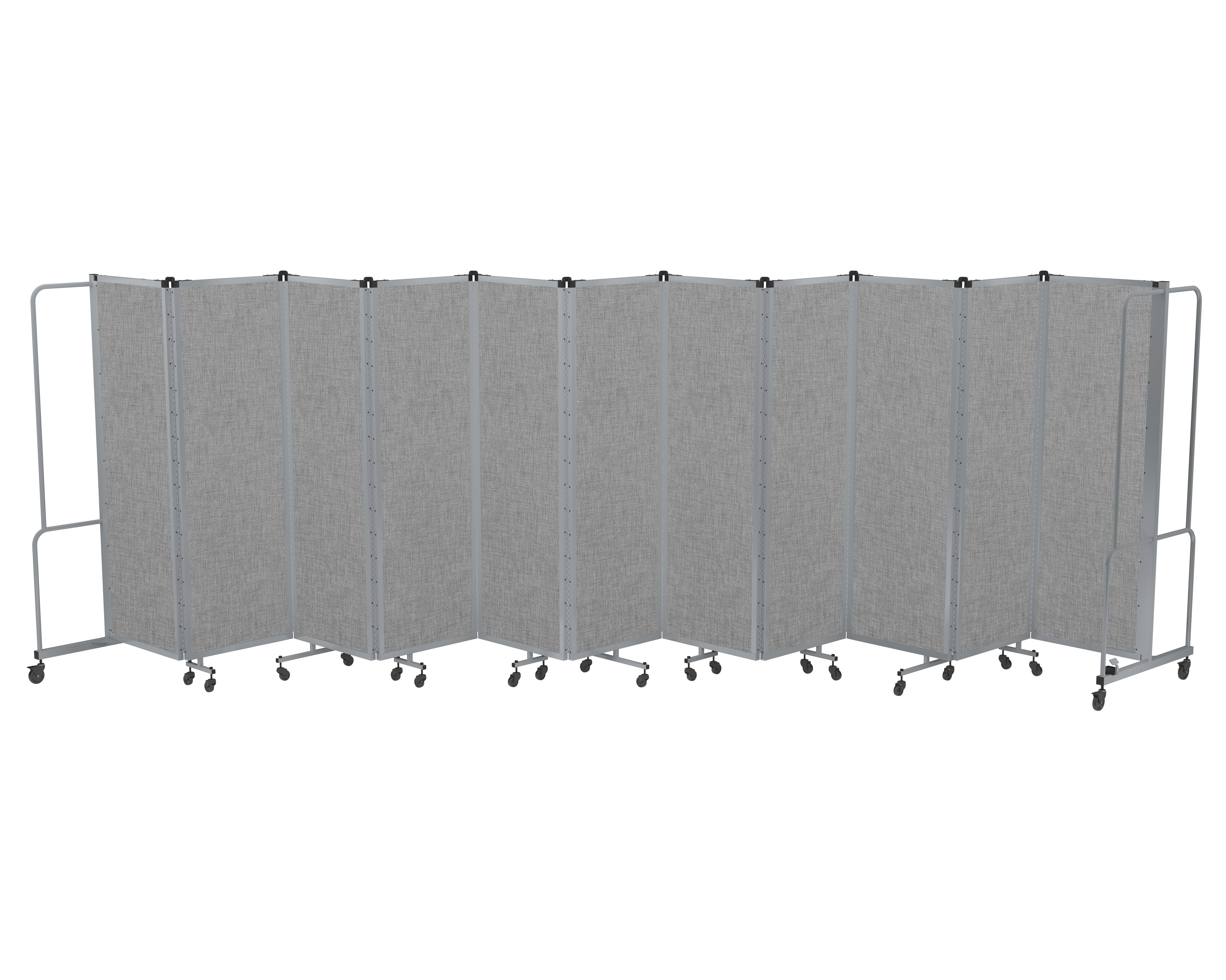 Hampden Furnishings Otis Collection Portable Room Divider, 11 Grey Panels, Grey Frame