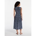 thumbnail image 3 of Time and Tru Women's Sleeveless Smocked Midi Dress, Sizes XS-XXXL, 3 of 5