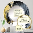 thumbnail image 5 of DESIGN ART Designart 'Black And Gold Creative Abstract' Printed Modern Wall Mirror 24in.x24in., 5 of 5