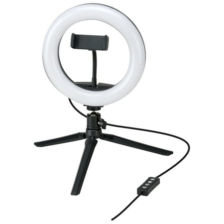 GPX Vlogging Tripod with LED Light Ring, Black, TPDL801B