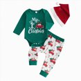 thumbnail image 5 of Kaprioy Baby Boy Romper Infant Baby Boy Christmas Clothes Set MY 1st Christmas Romper Long Sleeved Romper With Printed Pants Hat Holiday Dress Set, 5 of 5