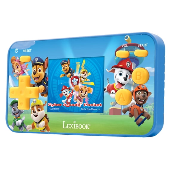 Lexibook Paw Patrol Chase, Cyber Arcade Pocket Portable Gaming Console, 150 Games, LCD, Battery Operated, Red / Blue