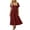 Wine, variant on Kukoosong Women's Short Sleeve V-Neck Midi Dress with Side Button, Pockets Flowy A-Line Tea-Length Dress, Casual Summer Dress for Women
