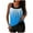 Sky Blue, variant on Busydd Tankini Swimsuits for Women Trendy Gradient Two Piece Swimsuit for Women Round Neck Sleeveless Pleated Tank Tops and Boyshorts Women's Tankini Swimsuits M