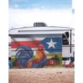 thumbnail image 5 of 4th of July RV Awning Sun Shade Screen 9'X15.3' Puerto Rico Flag Mesh Sunscreen Farm Barn Animal Rooster Awning Shade Screen with Zipper UV Blocker Completed Kits for RV Motorhome Camper Trailer, 5 of 7