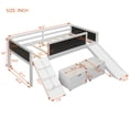 thumbnail image 3 of Furvclv Twin Size Loft Bed, Twin Bed Frame With 2 Storage Boxes, Climbing Frame, Slide, Double-sided Chalkboard, Guardrail Multi-Functional Wood Loft Bed, 3 of 9