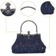 thumbnail image 4 of Bolso de noche y bolsos de mano para mujer Lentejuelas con cuentas Bolso de boda Fiesta Bolso de novia Azul oso de fresa Juguete, 4 of 5