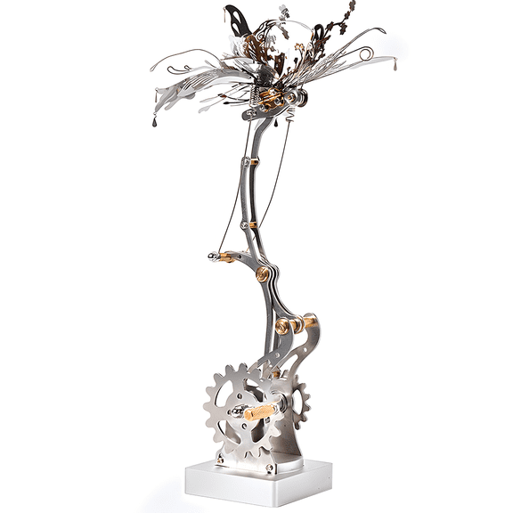3D Metal Mechanical Butterfly Assembly Model Kit - Steampunk Building Set with Precision Gear Transmission Jigsaw Puzzle for Adults, Desk Decor