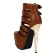 thumbnail image 3 of Wild Rose BC37 Women Leatherette Strappy Buckle Almond Toe Platform Stiletto Heel Bootie, 3 of 5