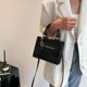 thumbnail image 1 of Bolsos de cuero con relieve de cocodrilo para mujer Bolso de hombro con asa superior (negro), 1 of 7