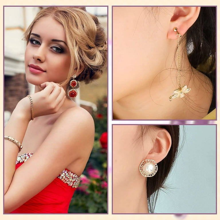 24 Pieces Clip-on Earring Converters Kit Women??s Elegant Ear Clip  Non-pierced